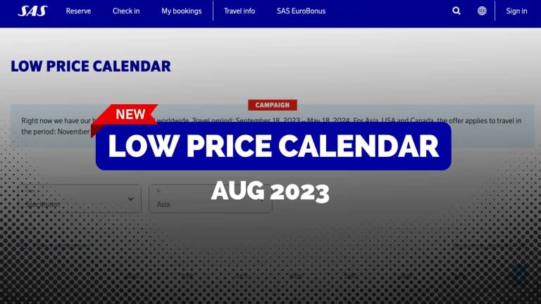 New SAS Low Price Calendar (Includes Bangkok). BOOK Before August 28!
