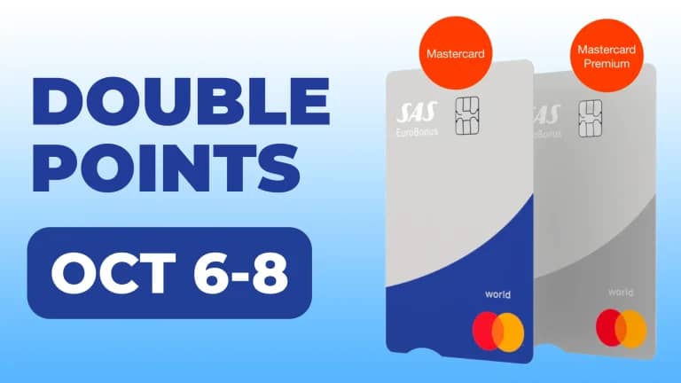 Double Points On All Purchases With The SAS EuroBonus Mastercard (Until October 8)