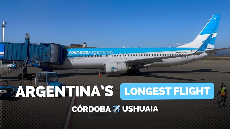The Longest Flight In Argentina: Córdoba to Ushuaia 4h Nonstop (Aerolíneas Argentinas)