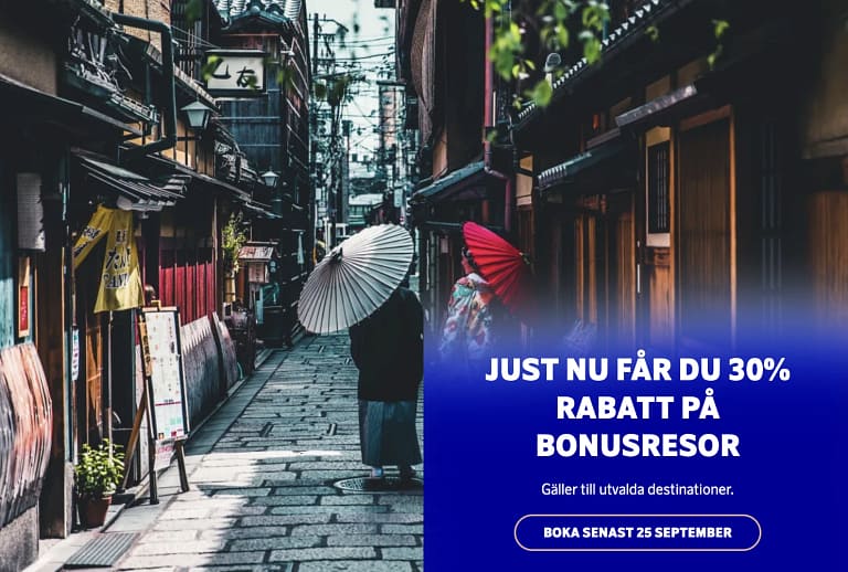 SAS EuroBonus Discount To the US And Asia: Get 30% OFF (Until September 25th)