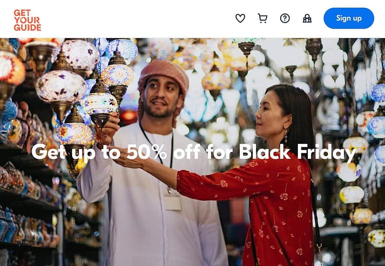 GetYourGuide Black Friday 2022 sale