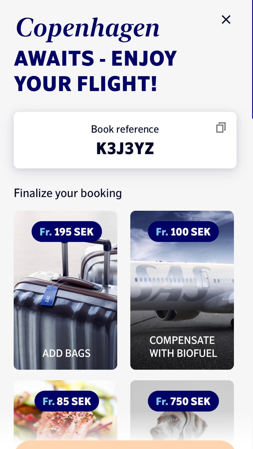 New SAS App for Android 2022 - flight view