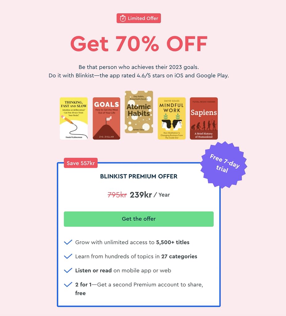Blinkist Easter Sale in 2023