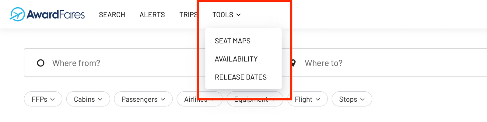 AwardFares new features May 2022 - Seat Map Lookup Tool