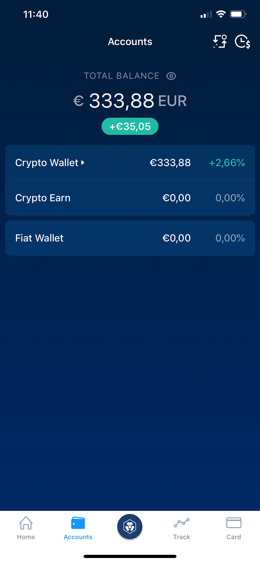 Crypto.com MCO Visa how much I deposited 1