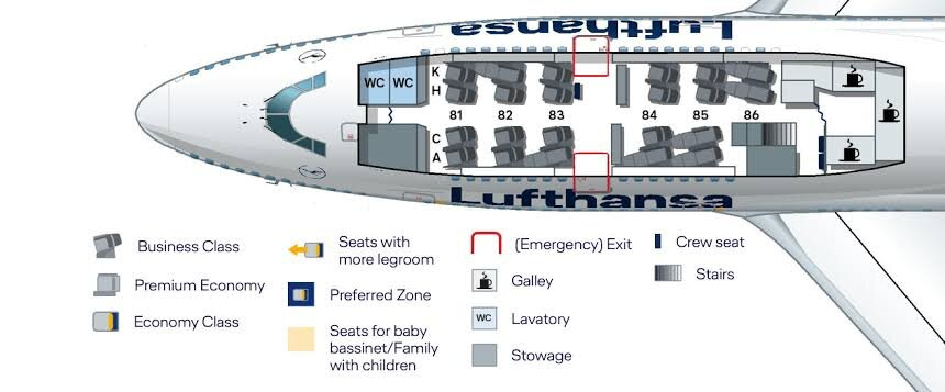 Lufthansa 747-8 upper deck. I’ll be flying 85K.
