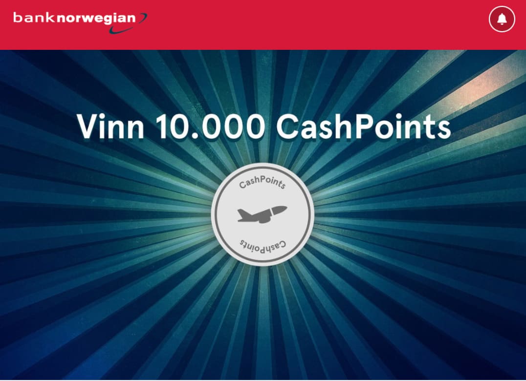 Bank Norwegian gives away 10.000 Cashpoints for christmas!