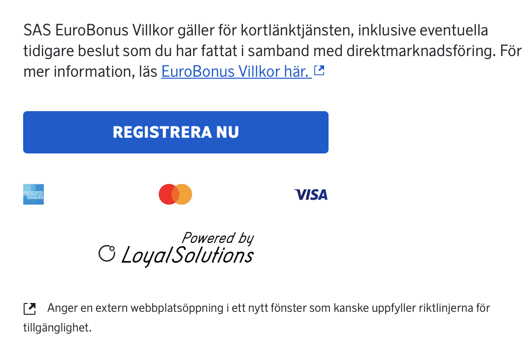 NEW! Connect ANY Debit Or Credit Card And Earn SAS EuroBonus Points